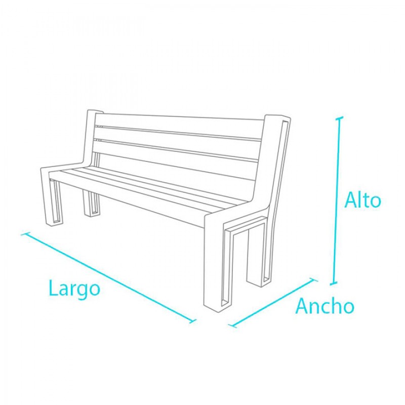 Banc HYDE PARK amb respatller de 165